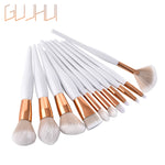 GUJHUI 10/11Pcs Makeup Brushes Set Nylon Hair Eyebrow Eyeshadow Cosmetic Brush Professional Powder Foundation Brush Make Up Tools