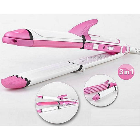3 in 1 Hair Beauty Style Hair Straightener Iron Curler for Travel Tools