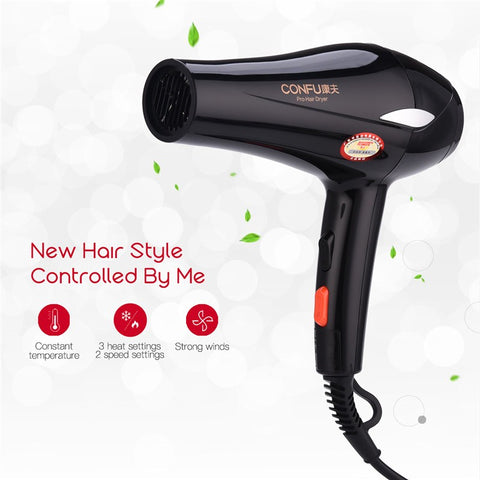 Professional 1900W Hair Dryer Blow Dryer with 2 Speed and 3 Heat Settings