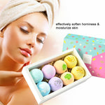 8pcs Bath Salt Body Essential Oil Bath Ball Body Skin Whitening Ease Relax Stress Relief Natural Bubble Shower Bombs Ball Gift