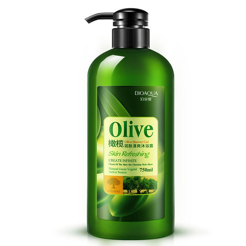 750ml Olive Refreshing Moisturizing Shower Gel Cleaning Exfoliator Smoothing Hydrating Long lasting Fragrance Body Wash