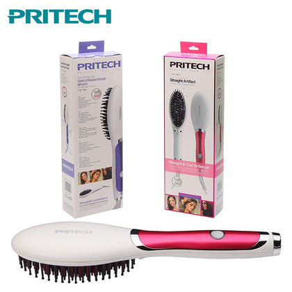 Pritech Hair Straightener Brush Thermostatic Straightening Irons Negative Ionic Comb Flat Iron Harmless Scalp Massage Brush